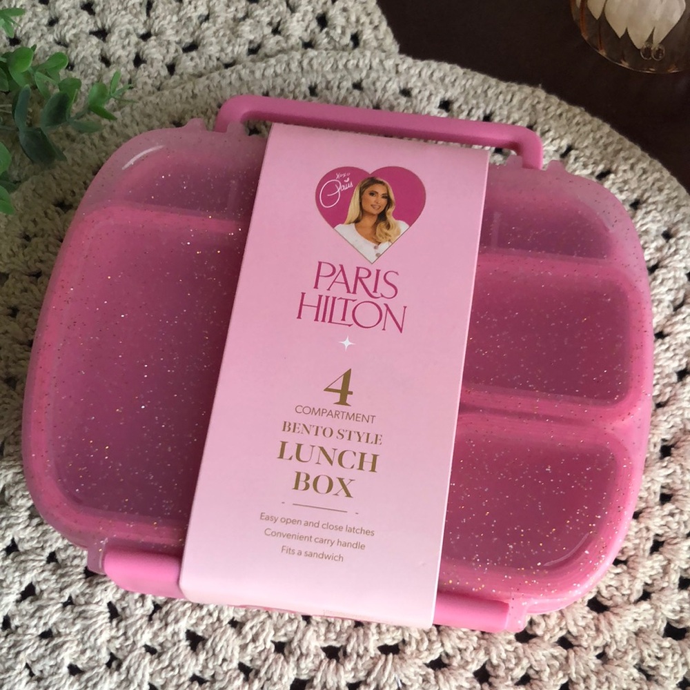 Paris Hilton Pink Glitter Bento Style Lunch Box